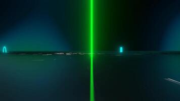 Cyan and Green Neon Glow Race Track Background VJ Loop video