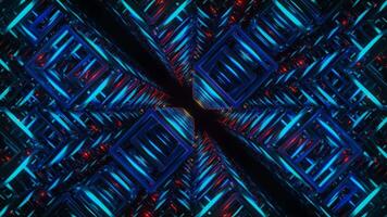 azul e vermelho esvaziar cúbico dimensão fundo vj ciclo video