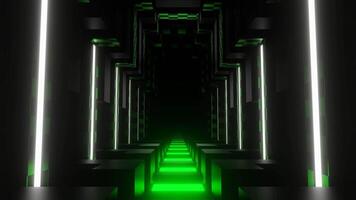 Black and White and Green Geometric Shapes Indoors Background VJ Loop video