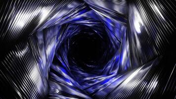 Silver and Blue Hexagonal Interference Spiral Tunnel Background VJ Loop video