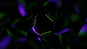 Purple and Lime Neon Circle Background VJ Loop video