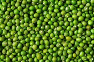 AI generated Group of green mung beans texture background. photo