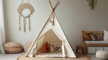 AI generated Indian tent or teepee for children. photo