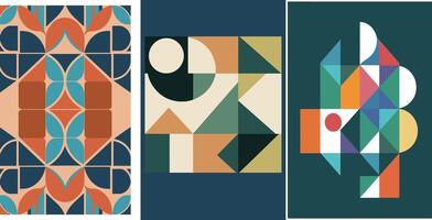 Brutalism inspired graphic design of vector poster cover layout made with vector abstract elements