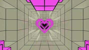 Rosa e Biege pixel coração túnel fundo vj ciclo video