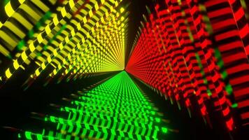 Green and Yellow and Red Neon Lamp Spiral Light Background VJ Loop video