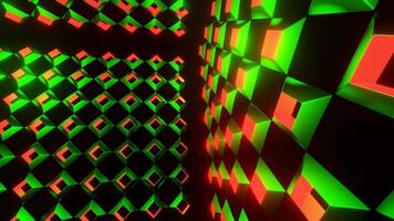 Green and Red Locked Up in Cubic Background VJ Loop video