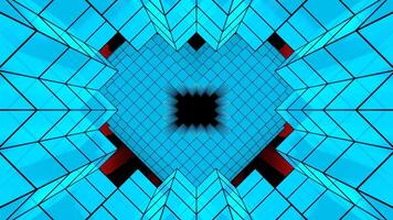 Blue and Red Through Pixel Heart Background VJ Loop video