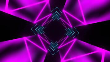 Cyan and Pink Neon Light Moving Tunnel Background VJ Loop video