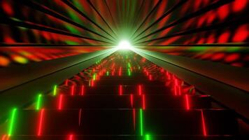 Red and Green Neon Glow Stairs Background VJ Loop video