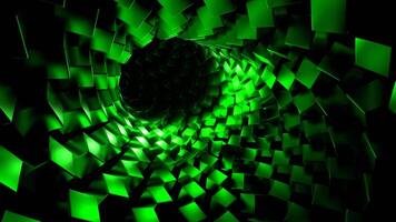 Tunnel with Green Cubes Background VJ Loop video