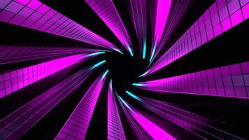 Cyan and Pink Neon Cyberpunk Spiral Tunnel Background VJ Loop video