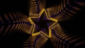 Gelb und lila Star Spiral- Tunnel Hintergrund vj Schleife video