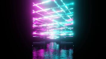 Cyan and Pink Mirror Moving Lighting Effect Background VJ Loop video