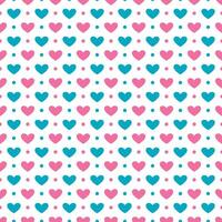 Blue and pink hearts pattern seamless pattern vector