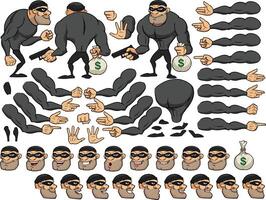 Vector thug with multiple poses