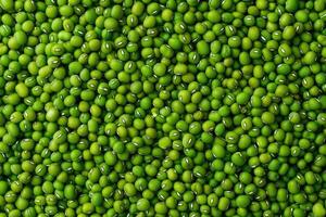 AI generated Group of green mung beans texture background. photo