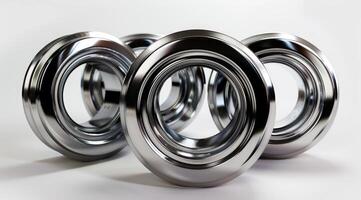 AI generated Stainless steel bearings, ball bearings. photo