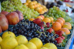 AI generated Fresh fruit on market. photo