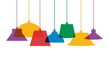 colorful ceiling lamp background vector illustration