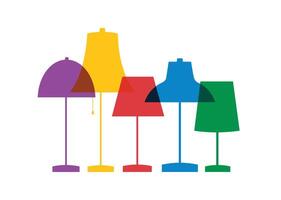 colorful desk lamp background vector illustration