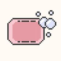 Soap and Bubbles Icon pixel art. 8 bit emblem. Game development, mobile app. Isolated vector illustration EPS10.