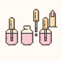 Nail Polish Manicure pixel art Icons.Hand manicure and care simple 8-bit symbols.Simple instructions for using set.Vector illustration EPS 10. vector