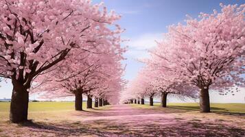 AI generated Springtime cherry blossoms in full bloom photo