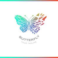 Butterfly scatter abstract gradient logo on white background vector