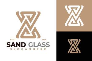 Letter N Sandglass Logo design vector symbol icon illustration