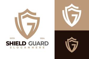 Letter G Shield Guard Logo design vector symbol icon illustration