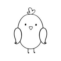 Cute bird outline cartoon illustration isolated on white background. animal illustration for kids coloring book. vector