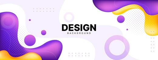 abstract fluid banner background with purple and yellow color. vector illustration