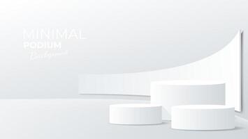 minimal white podium design for product display presentation. vector illustration