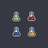 potion set with different color in pixel art style vector