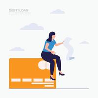 Credit Card Debt illustration vector