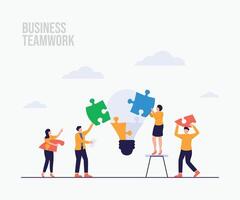 Teamwork and partnership business concept vector
