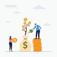 People investing and getting profit concept illustration vector