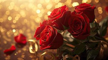 AI generated A magical bouquet of red roses photo