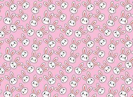 Cute rabbit drawing pattern vector