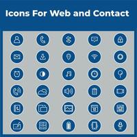 Icons For Web and Contact Info vector