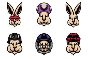 Rabbit Heads Bundle vector