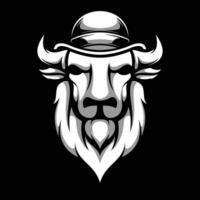 Buffalo Bow Hat Black and White vector