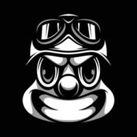 Clown Helmet Black and White vector