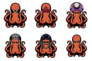 Octopus Heads Bundle vector