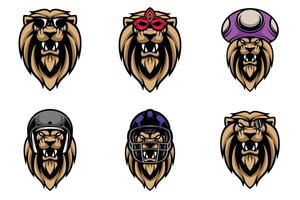 Lion Heads Bundle vector