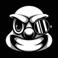 payaso lentes negro y blanco vector