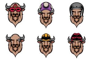 Buffalo Heads Bundle vector