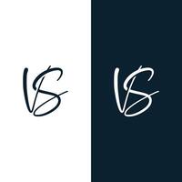 VS Initial handwriting logo vector