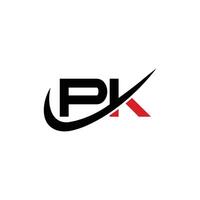 PK logo. Company logo. Monogram design. Letters P and K. vector